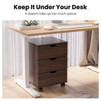 Mobiletto portadocumenti in legno bianco a 3 cassetti con rotelle, utente singolo