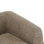 Poltrona a pozzetto imbottita in tessuto bouclé grigio scuro/marrone chiaro, stile contemporaneo, 1 posto