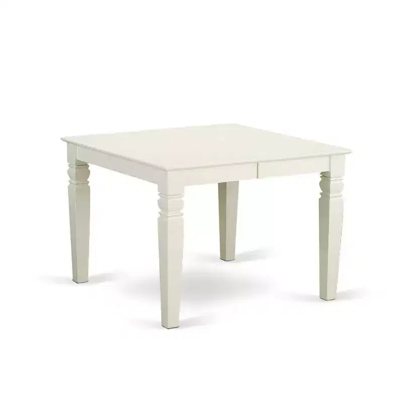 Set da pranzo rettangolare in bianco lino e azzurro, 5 pezzi, 4 posti