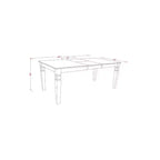 Set da pranzo rettangolare in bianco lino e azzurro, 5 pezzi, 4 posti