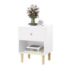 Comodino in MDF bianco con 1 cassetto e 1 ripiano, per bambini e adulti