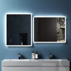 Specchio da bagno a LED rettangolare color argento per utente singolo con antiappannamento e dimmer, montaggio a parete