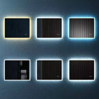 Specchio da bagno a LED rettangolare color argento per utente singolo con antiappannamento e dimmer, montaggio a parete