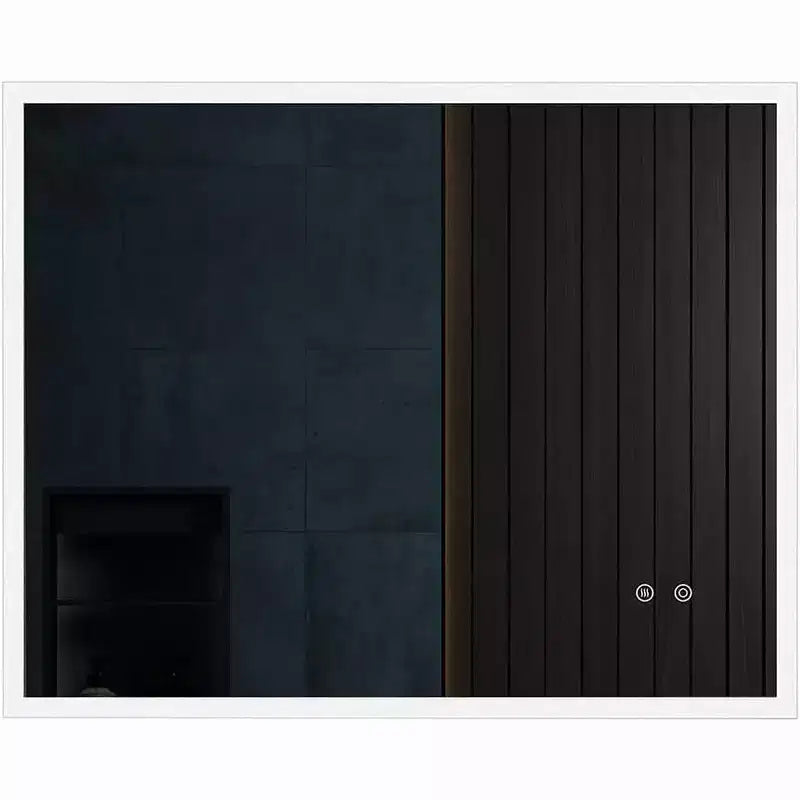 Specchio da bagno a LED rettangolare color argento per utente singolo con antiappannamento e dimmer, montaggio a parete
