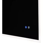 Specchio da bagno a LED rettangolare color argento per utente singolo con antiappannamento e dimmer, montaggio a parete