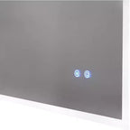 Specchio da bagno a LED rettangolare color argento per utente singolo con antiappannamento e dimmer, montaggio a parete