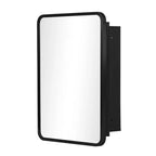 16 * 24 Inch Black Rectangular Bathroom Medicine Cabinet With Mirror