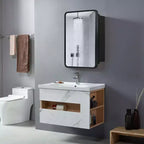 Mobiletto per medicinali da bagno rettangolare nero da 16 * 24 pollici con specchio