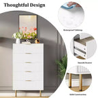 Cassettiera scanalata a 5 cassetti con piano effetto marmo, nero/rovere/bianco, portaoggetti per camera da letto singola