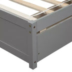 Letto a piattaforma singolo con 2 cassetti e testiera – Marrone / Grigio / Bianco, Per 1