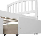 Letto a piattaforma singolo con 2 cassetti e testiera – Marrone / Grigio / Bianco, Per 1