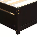 Letto a piattaforma singolo con 2 cassetti e testiera – Marrone / Grigio / Bianco, Per 1