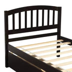Letto a piattaforma singolo con 2 cassetti e testiera – Marrone / Grigio / Bianco, Per 1