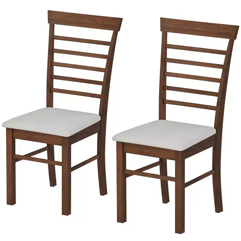 Set di sedie da pranzo senza braccioli imbottite nero e grigio / marrone scuro e beige (2 o 4 pezzi)