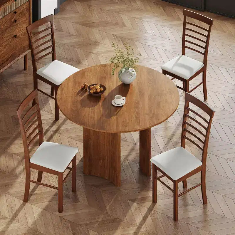 Set di sedie da pranzo senza braccioli imbottite nero e grigio / marrone scuro e beige (2 o 4 pezzi)