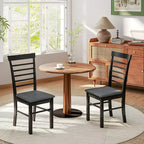 Set di sedie da pranzo senza braccioli imbottite nero e grigio / marrone scuro e beige (2 o 4 pezzi)