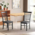 Set di sedie da pranzo senza braccioli imbottite nero e grigio / marrone scuro e beige (2 o 4 pezzi)