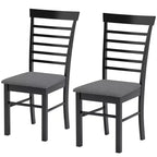 Set di sedie da pranzo senza braccioli imbottite nero e grigio / marrone scuro e beige (2 o 4 pezzi)