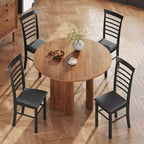 Set di sedie da pranzo senza braccioli imbottite nero e grigio / marrone scuro e beige (2 o 4 pezzi)