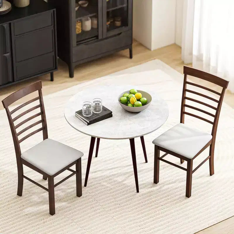 Set di sedie da pranzo senza braccioli imbottite nero e grigio / marrone scuro e beige (2 o 4 pezzi)