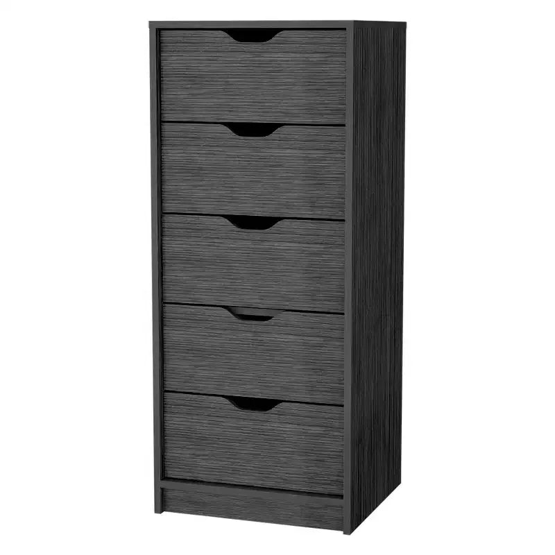 Cassettiera stretta a 5 cassetti, nero/grigio/bianco/naturale, cassettiera singola
