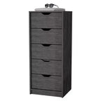 Cassettiera stretta a 5 cassetti, nero/grigio/bianco/naturale, cassettiera singola