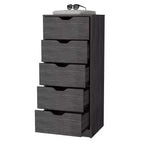 Cassettiera stretta a 5 cassetti, nero/grigio/bianco/naturale, cassettiera singola