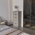 Cassettiera stretta a 5 cassetti, nero/grigio/bianco/naturale, cassettiera singola