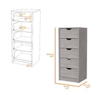Cassettiera stretta a 5 cassetti, nero/grigio/bianco/naturale, cassettiera singola