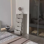 Cassettiera stretta a 5 cassetti, nero/grigio/bianco/naturale, cassettiera singola