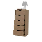 Cassettiera stretta a 5 cassetti, nero/grigio/bianco/naturale, cassettiera singola