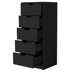 Cassettiera stretta a 5 cassetti, nero/grigio/bianco/naturale, cassettiera singola