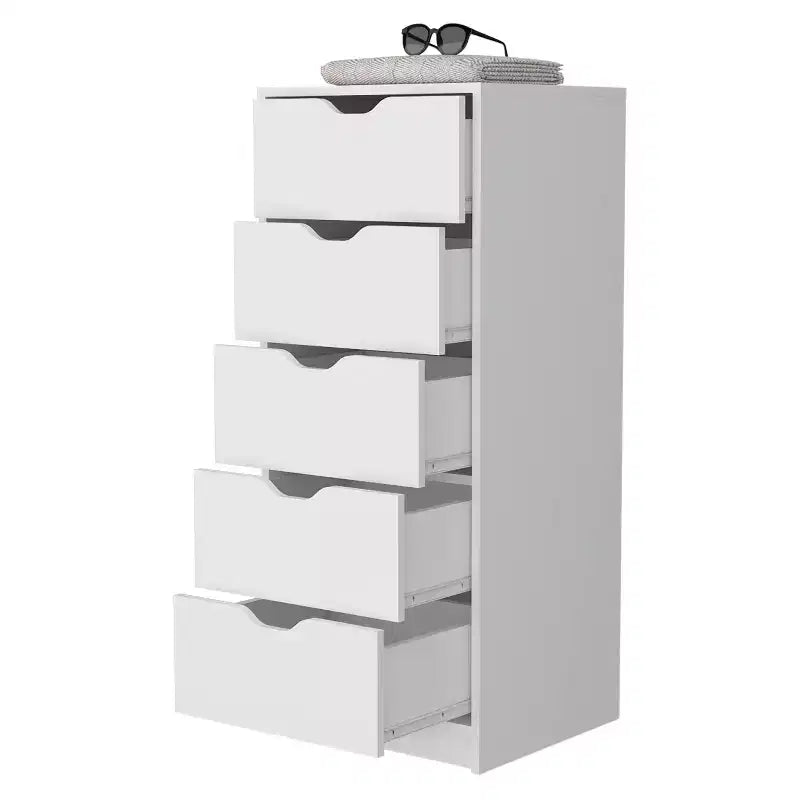 Cassettiera stretta a 5 cassetti, nero/grigio/bianco/naturale, cassettiera singola