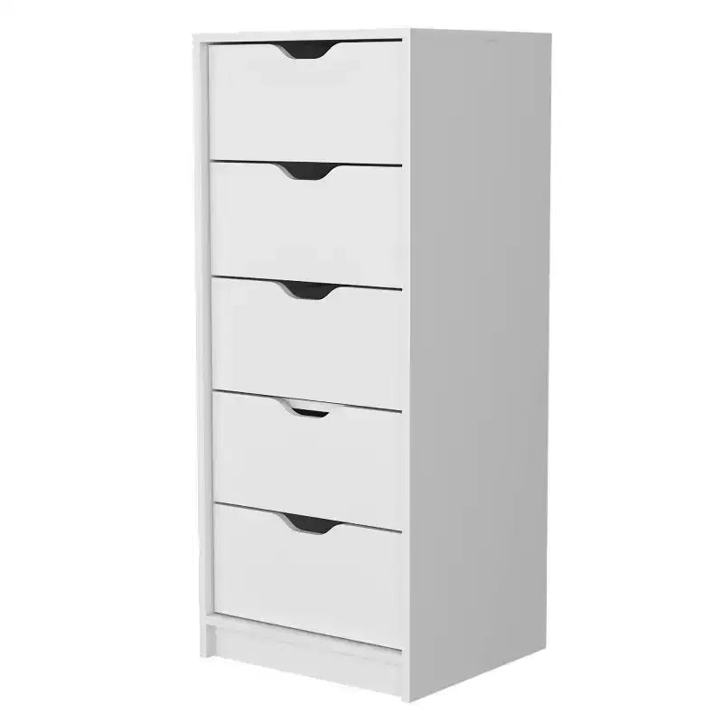Cassettiera stretta a 5 cassetti, nero/grigio/bianco/naturale, cassettiera singola