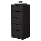 Cassettiera stretta a 5 cassetti, nero/grigio/bianco/naturale, cassettiera singola