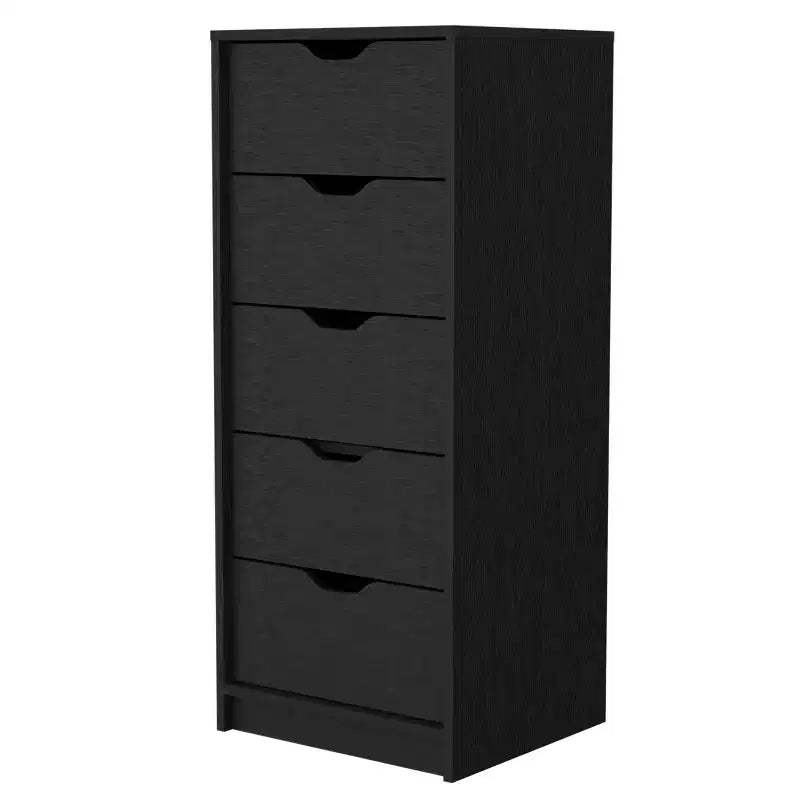 Cassettiera stretta a 5 cassetti, nero/grigio/bianco/naturale, cassettiera singola