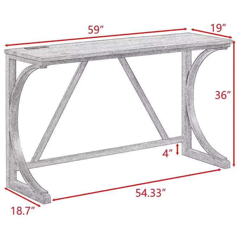 Set da tavolo da bar industriale grigio con presa di corrente, 4 pezzi, 4 posti a sedere