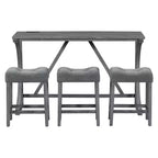 Set da tavolo da bar industriale grigio con presa di corrente, 4 pezzi, 4 posti a sedere