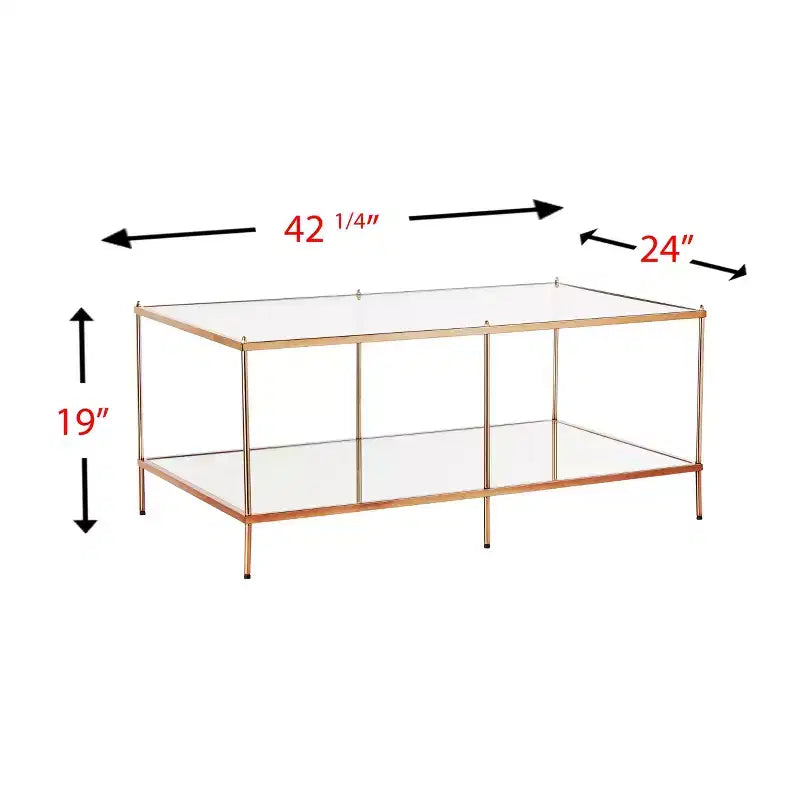 Tavolino da cocktail Art Déco marrone e trasparente per 1 – Struttura in ferro con piano in vetro temperato