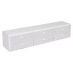 Letto a piattaforma matrimoniale/grande, colore espresso/grigio/bianco con testiera a libreria e 6 cassetti portaoggetti, adatto per 1-2 persone