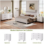 Cassettiera a 3 cassetti scanalati Quercia/Bianco con gambe in metallo – Stile Moderno, Uso Singolo