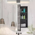 Specchiera da Bagno con Cornice Nera in Alluminio, 24"×30", a Parete/Incasso, Singola