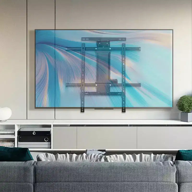 Supporto da parete motorizzato nero a scomparsa per TV, regolabile elettricamente, per TV da 32 a 65", schermo singolo