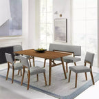 Sedia da pranzo imbottita noce e antracite, set da 2