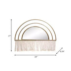 Specchio da Parete Ad Arco Oro con Frange, Singolo, Cornice in Metallo