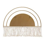 Specchio da Parete Ad Arco Oro con Frange, Singolo, Cornice in Metallo