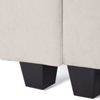 Divanetto modulare in ciniglia crema / grigio / grigio chiaro / tortora per 2 – Porte USB e Type-C, tasche laterali