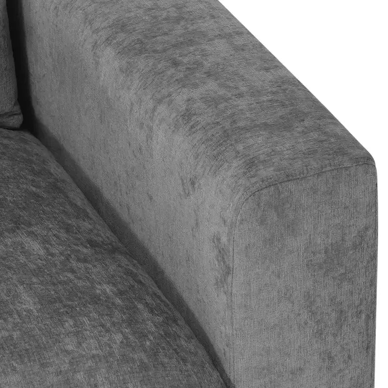 Divanetto modulare in ciniglia crema / grigio / grigio chiaro / tortora per 2 – Porte USB e Type-C, tasche laterali