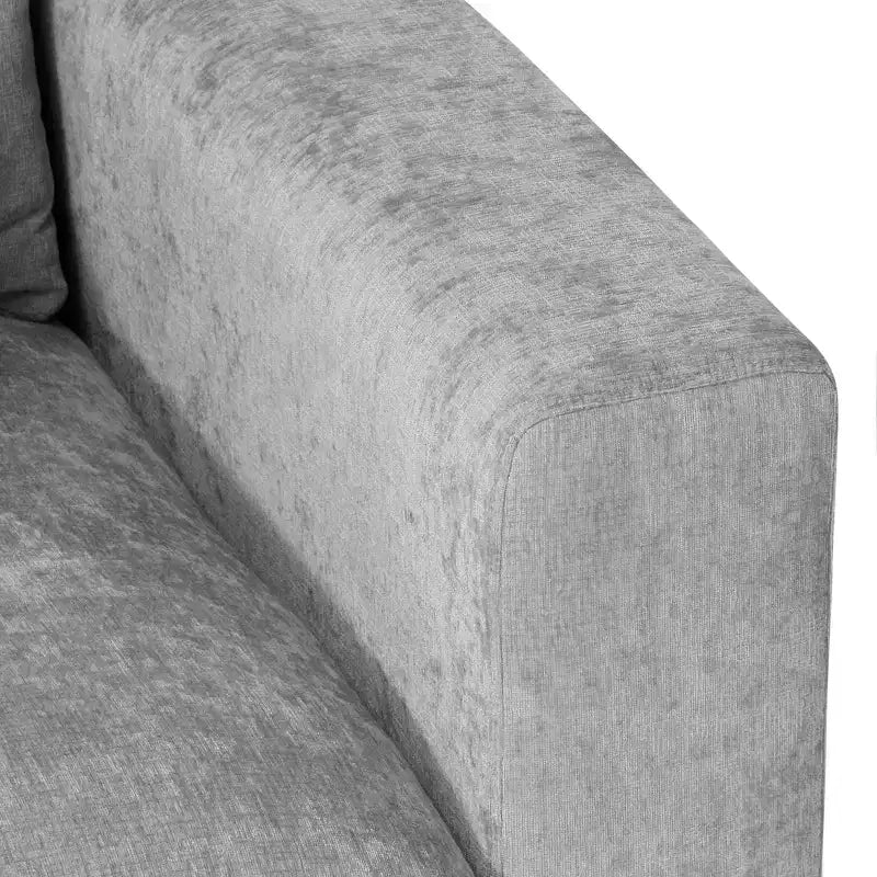 Divanetto modulare in ciniglia crema / grigio / grigio chiaro / tortora per 2 – Porte USB e Type-C, tasche laterali