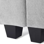 Divanetto modulare in ciniglia crema / grigio / grigio chiaro / tortora per 2 – Porte USB e Type-C, tasche laterali